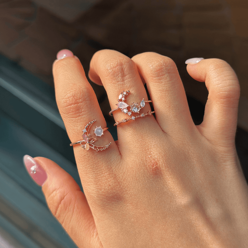 Rosy Moonflower Ring