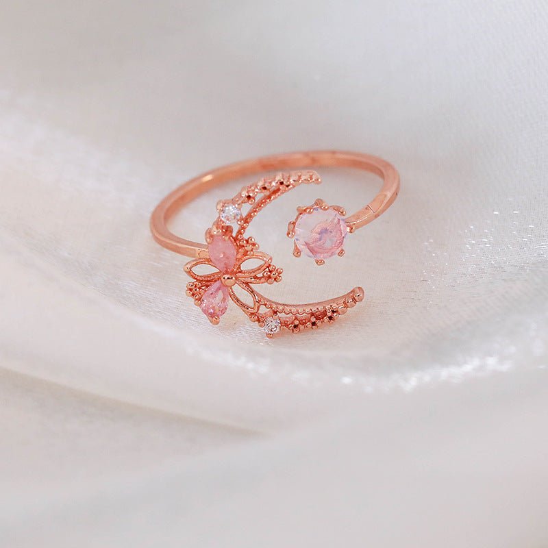 Rosy Moonflower Ring