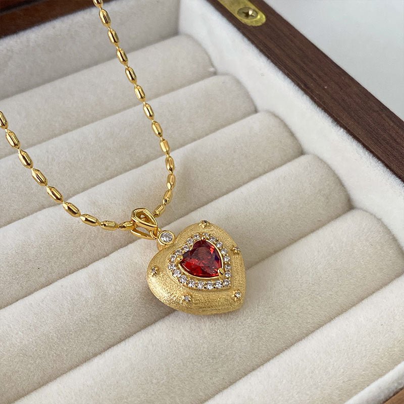 Royal Red Heart Necklace