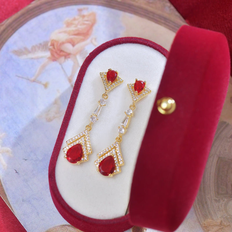 Marisa Ruby Baroque Drop Earrings