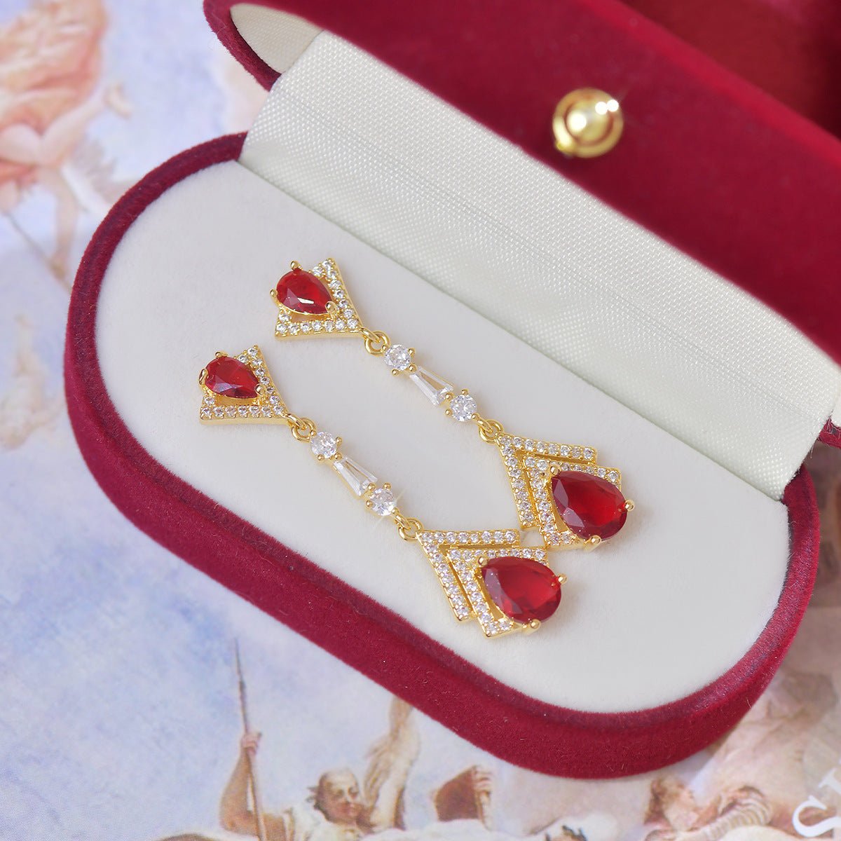 Marisa Ruby Baroque Drop Earrings