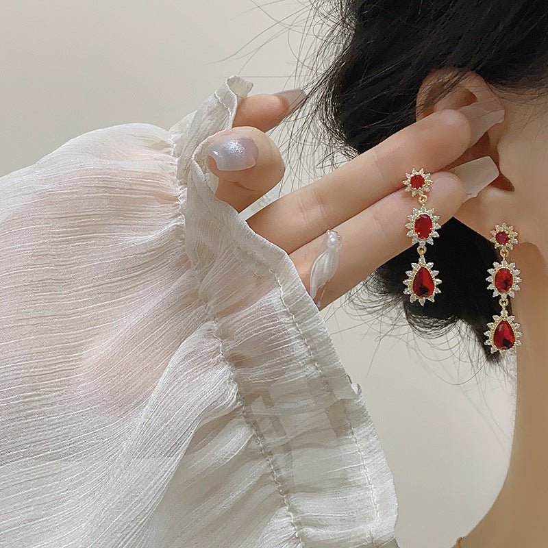 Rosa Ruby Drop Earrings