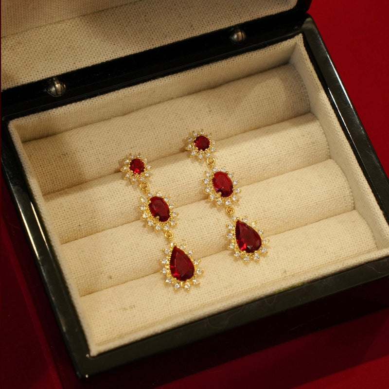 Rosa Ruby Drop Earrings