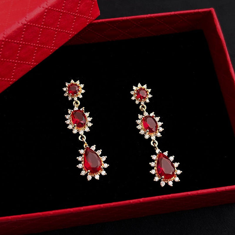 Rosa Ruby Drop Earrings