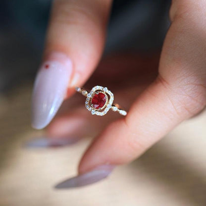 Ruby Halo Ring