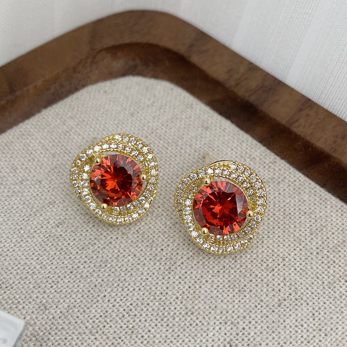 Ivana Ruby Stud Earrings