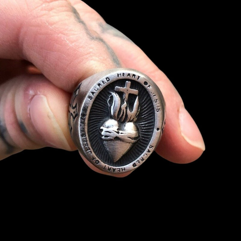 Sacred Heart of Jesus Cross Ring