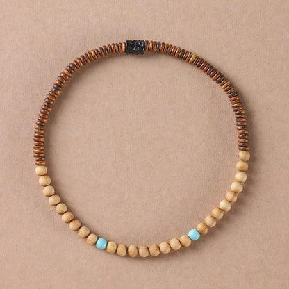 Sandalwood Turquoise Double Wrap Protection Bracelet 6mm
