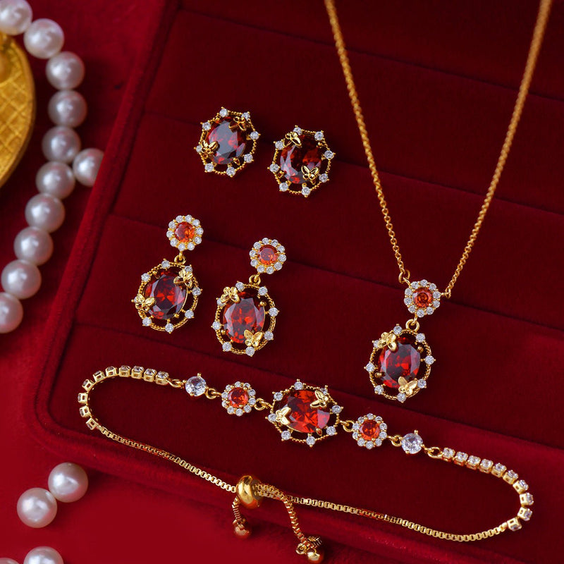 Scarlet Butterfly Drop Earrings