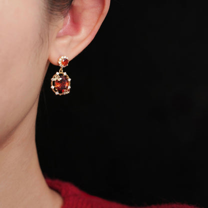 Scarlet Butterfly Drop Earrings