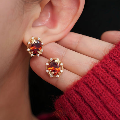 Scarlet Butterfly Stud Earrings