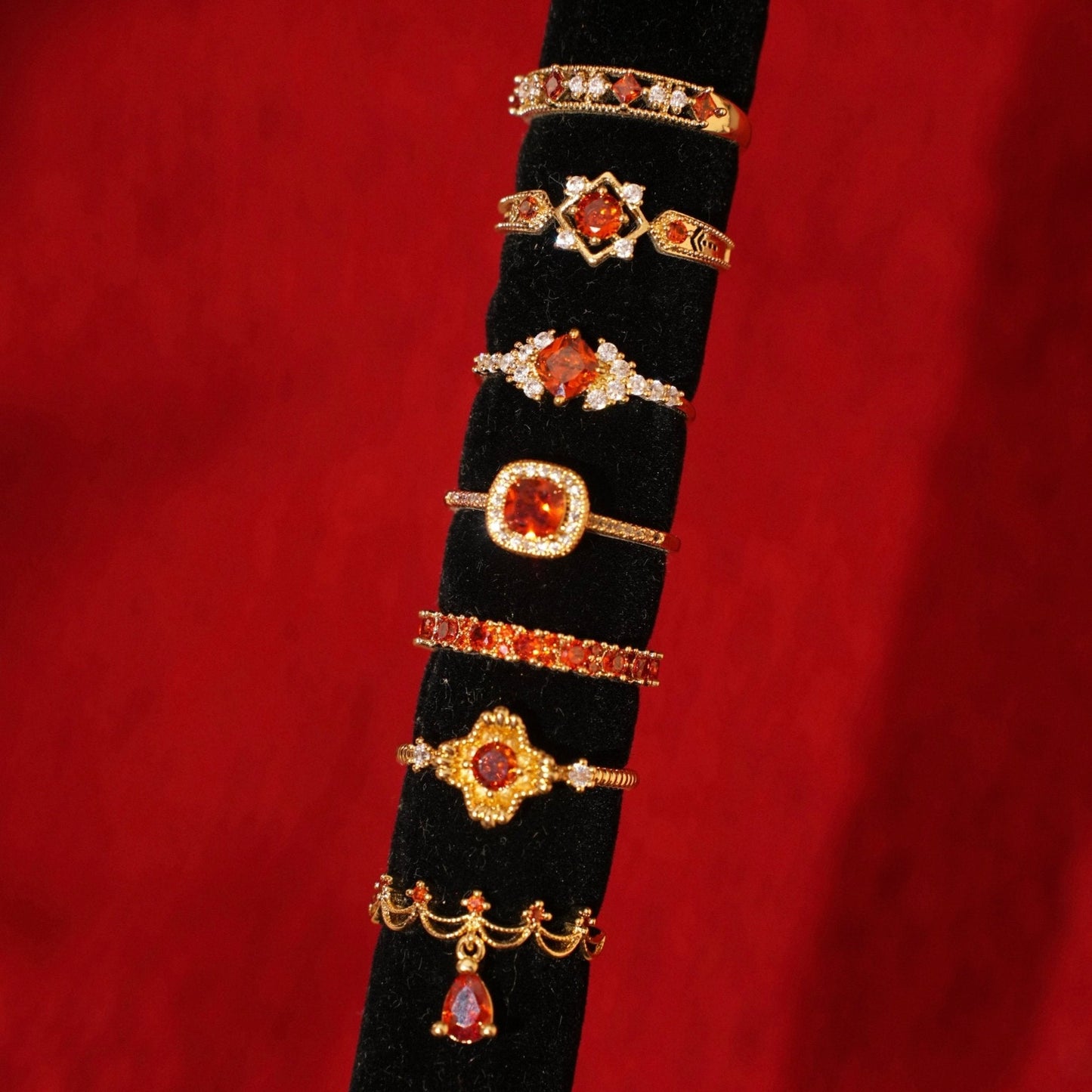 Scarlet Lattice Ring