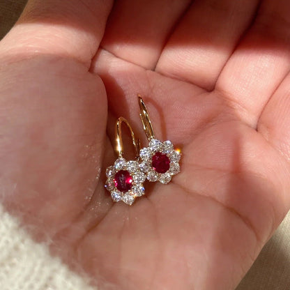 Scarlet Rosette Earrings