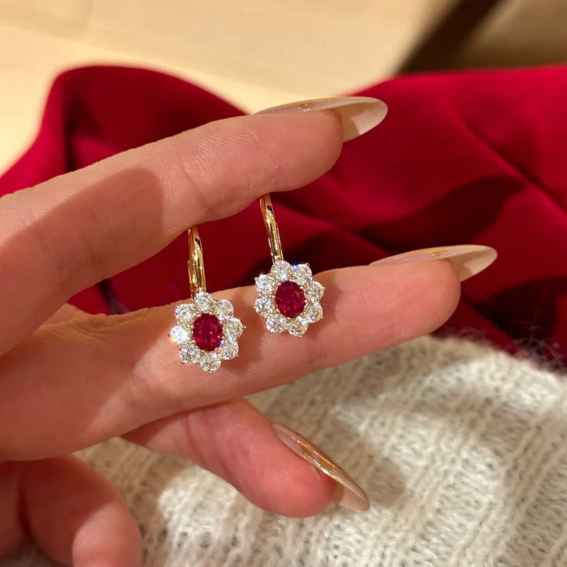 Scarlet Rosette Earrings