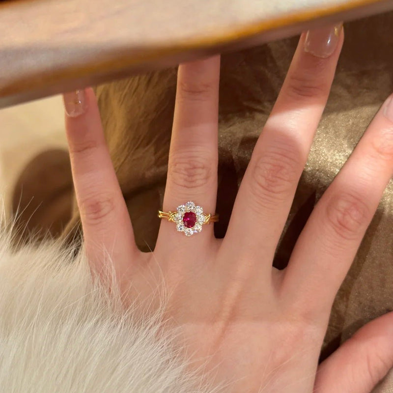 Scarlet Rosette Ring