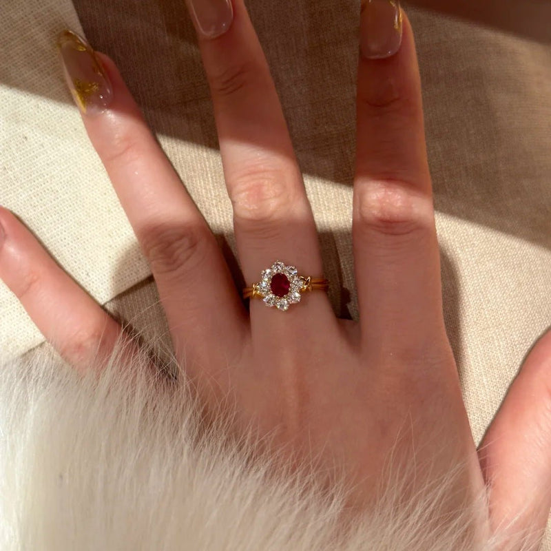 Scarlet Rosette Ring