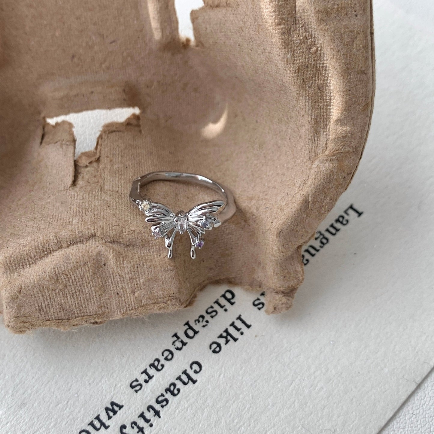 [] Lana Silver Butterfly Ring