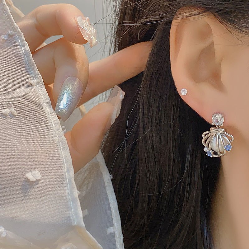Silver Seashell Earrings
