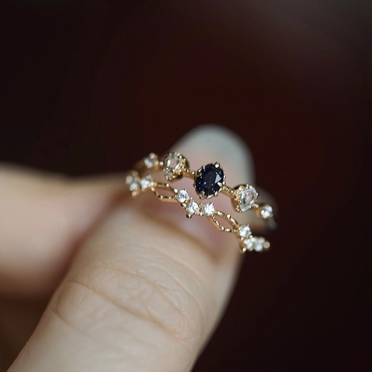 Starlit Noir Ring Set