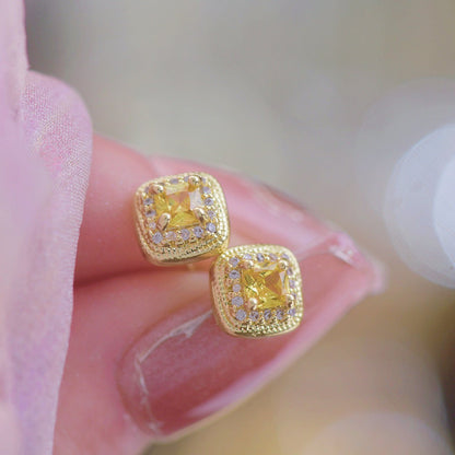 Sunlight Halo Stud Earrings