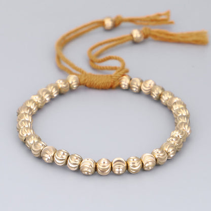 Tibetan Copper Bead Spiritual Bracelet for Luck & Balance