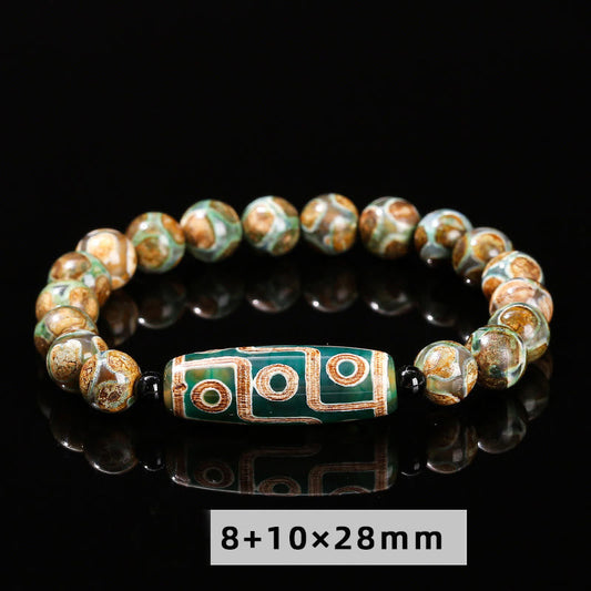 Tibetan Nine-eye Dzi Bead Spiritual Protection Bracelet
