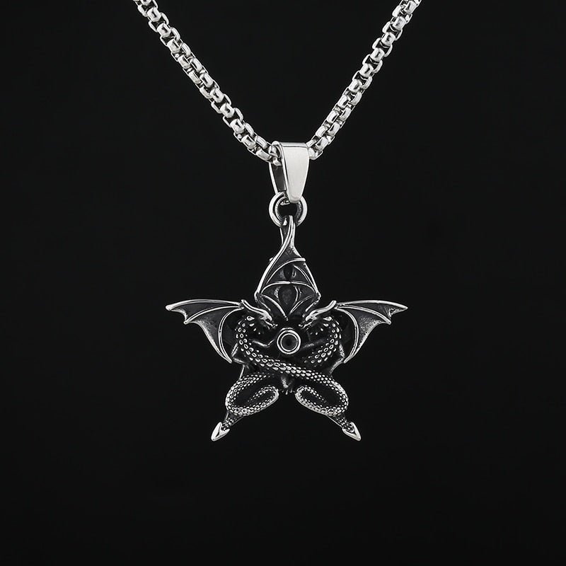 Twin Dragon Star Pendant