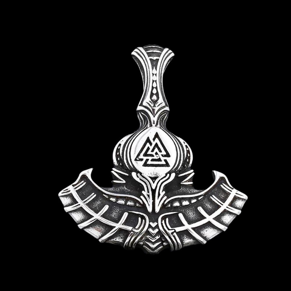 Twin Raven Valknut Rune Pendant