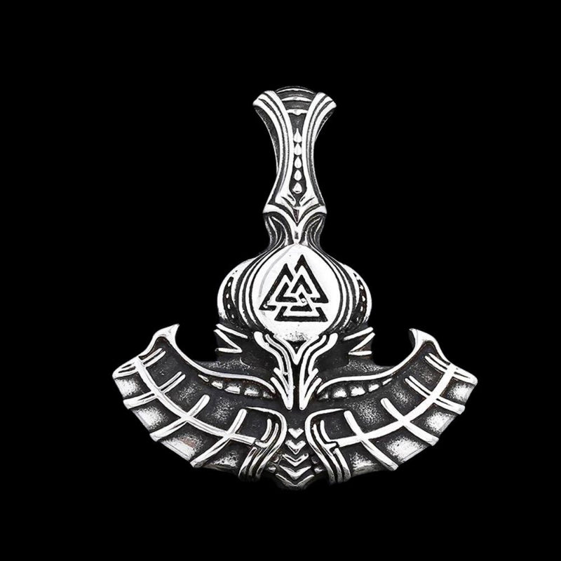 Twin Raven Valknut Rune Pendant