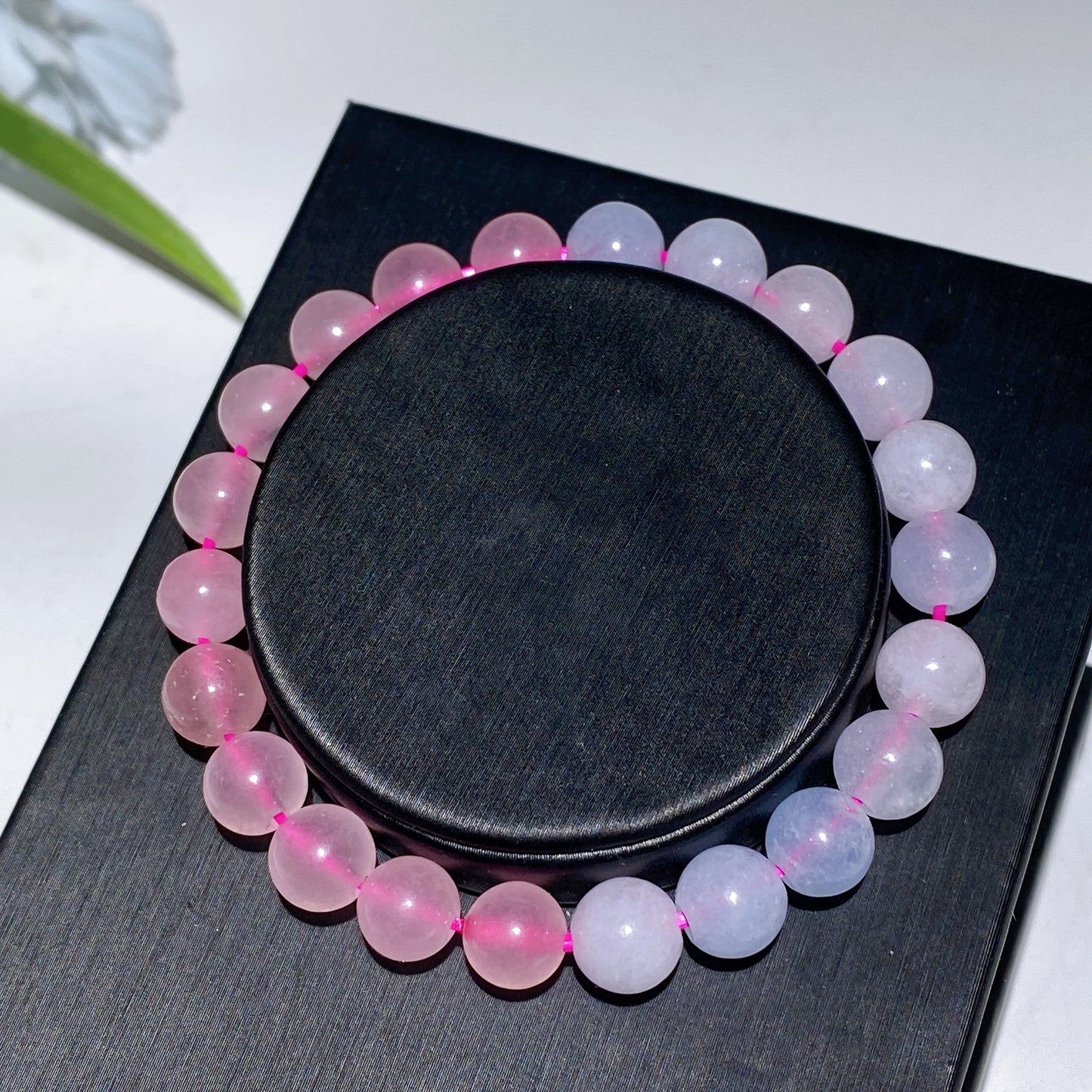 8-16mm Rose Quartz Jadeite Blue Flower Agate Bracelet for Healing