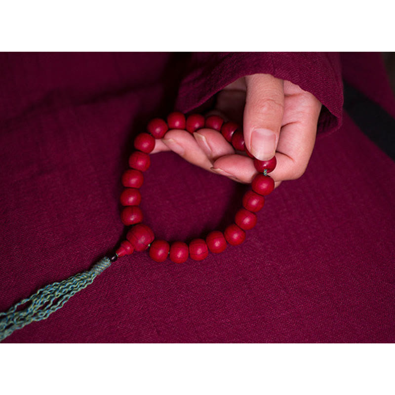 Abelia Biflora Wood Wrist Mala for Protection & Blessing