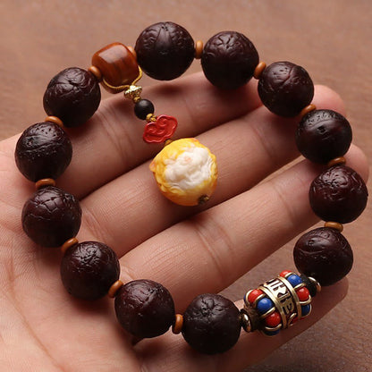 Bodhi Seed Tibetan Wrist Mala | Luck & Wealth Charm