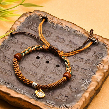 Tibetan Zakiram Goddess of Wealth Red Bracelet