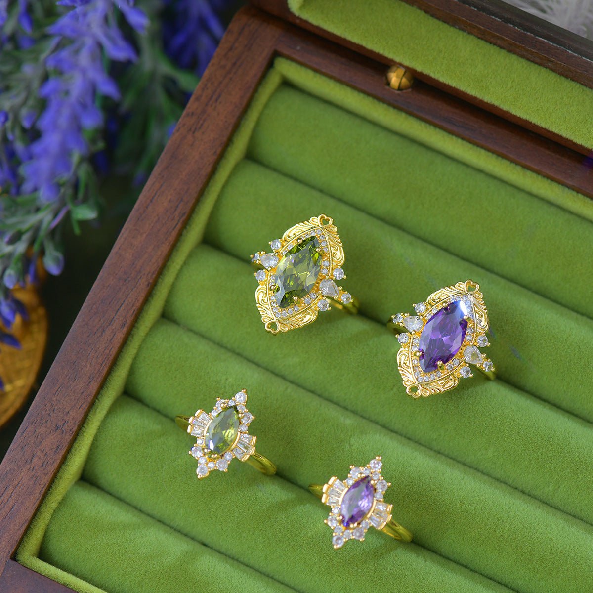 Verdant Art Deco Ring