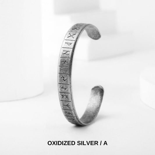 Viking Runes Open Cuff Bracelet