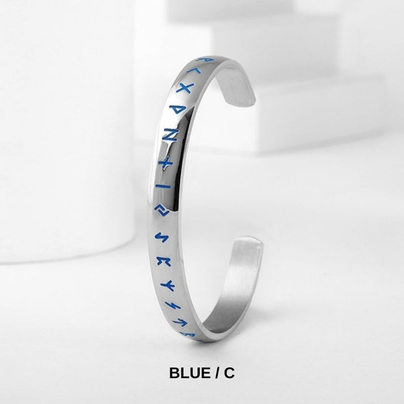 Viking Runes Open Cuff Bracelet