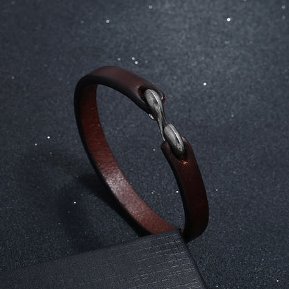 Leather Strength Buckle Bracelet for Spiritual Protection