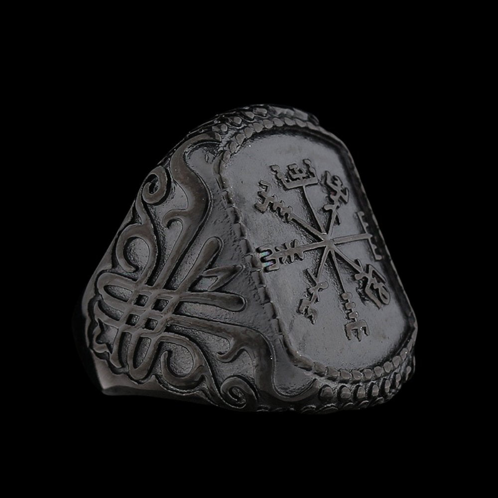 Vegvisir Black Epoxy Ring