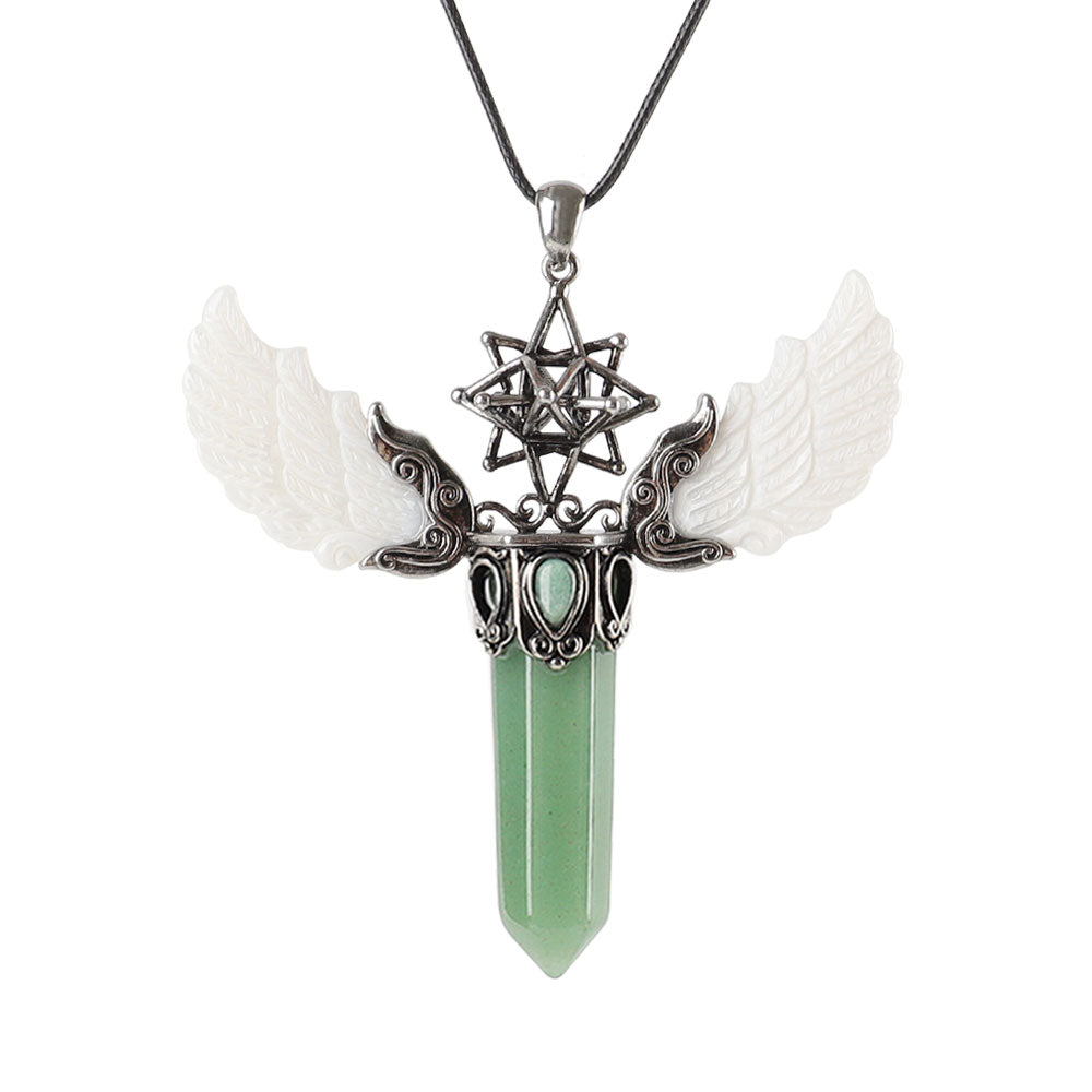 Wing Crystal Pendant 3.1in Spiritual Necklace