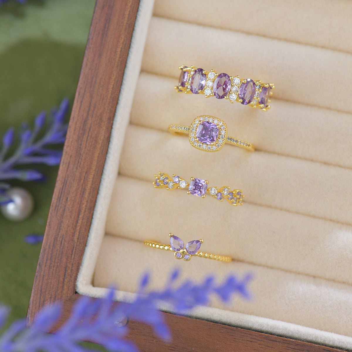 Violet Halo Ring