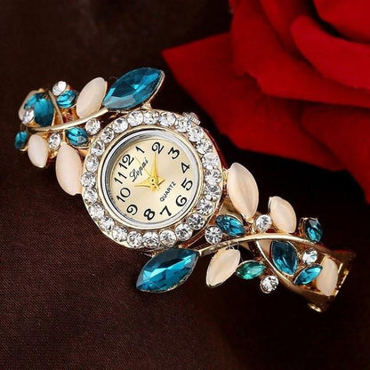 Crystal Leaves Bracelet Watch