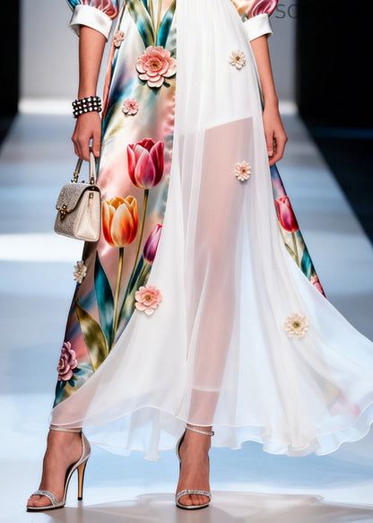 Asymmetrical Design Handmade Silk Robe Dresses Summer