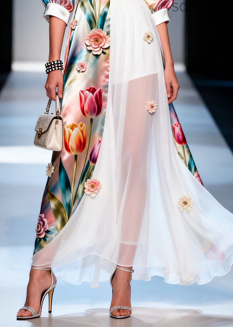 Asymmetrical Design Handmade Silk Robe Dresses Summer
