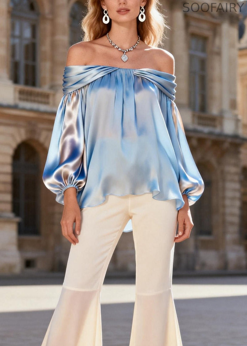 Cold Shoulder Patchwork Silk Sets 2 Pieces Spring
