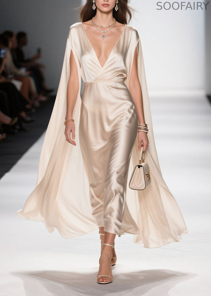 Boutique V Neck Patchwork Chiffon Long Dresses Summer